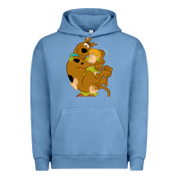 Pigment Pebble Blue Scooby Doo and Shaggy Urban Hoodie - artisFamous