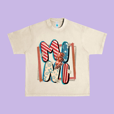 4th Of July Mini With Lightning Bolt Urban Heavy Tee Designed By Fadigitalartstudio