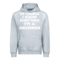 Heather Grey i know everything i'm a drummer Urban Hoodie - artisFamous