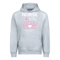 Heather Grey nurse by day super mom by night Urban Hoodie - artisFamous