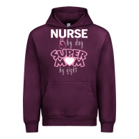 Mauve Wine nurse by day super mom by night Urban Hoodie - artisFamous