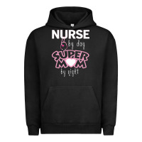 Pigment Black nurse by day super mom by night Urban Hoodie - artisFamous
