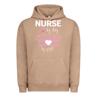 Pigment Burro nurse by day super mom by night Urban Hoodie - artisFamous