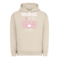 Pigment French Oak nurse by day super mom by night Urban Hoodie - artisFamous
