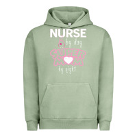 Pigment Oil Green nurse by day super mom by night Urban Hoodie - artisFamous