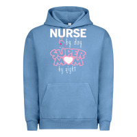 Pigment Pebble Blue nurse by day super mom by night Urban Hoodie - artisFamous