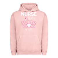 Pigment Salmon nurse by day super mom by night Urban Hoodie - artisFamous