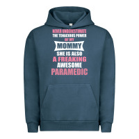 Pigment Midnight Navy never underestimate mommy paramedic Urban Hoodie - artisFamous