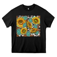 Black turquoise sunflowers with gemstones Heavy Core Tee - TumblerDesignByShophia