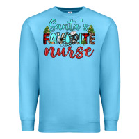 Ocean Blue santa s favorite nurse Premium Sweatshirt - JahusDesignShop