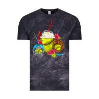 Cloud Black Softball Frappe Coffee Vintage Tee - FaDigitalArtStudio