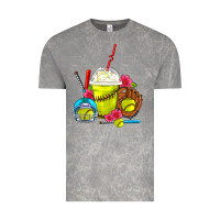 Cloud Rock Softball Frappe Coffee Vintage Tee - FaDigitalArtStudio