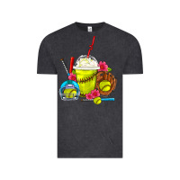 Vintage Black Softball Frappe Coffee Vintage Tee - FaDigitalArtStudio