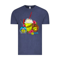 Vintage Denim Softball Frappe Coffee Vintage Tee - FaDigitalArtStudio