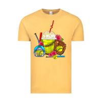 Vintage Mustard Softball Frappe Coffee Vintage Tee - FaDigitalArtStudio