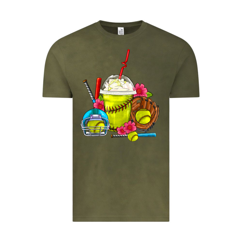 Softball Frappe Coffee Vintage Tee by FaDigitalArtStudio | Teevron
