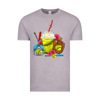 Vintage Zinc Softball Frappe Coffee Vintage Tee - FaDigitalArtStudio