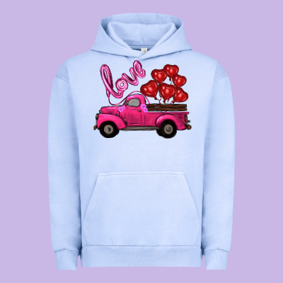 Valentines Day Turck With Balloons Urban Hoodie Designed By Ranaportraitstore
