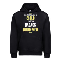 Black i raised a badass drummer Urban Hoodie - artisFamous