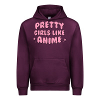Mauve Wine Pretty Girls Like Anime Urban Hoodie - artisFamous