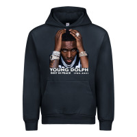 Navy Rest in Peace Young Dolph Urban Hoodie - artisFamous