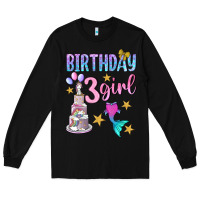 Black birthday girl 3 Long Sleeve Tee - BundleAndBundleShop