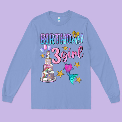 Birthday Girl 3 Long Sleeve Tee Designed By Bundleandbundleshop