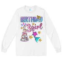 White birthday girl 3 Long Sleeve Tee - BundleAndBundleShop