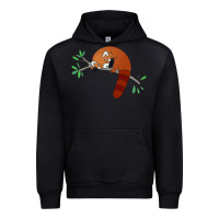 Black red panda sleeping Urban Hoodie - artisFamous