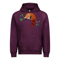 Mauve Wine red panda sleeping Urban Hoodie - artisFamous