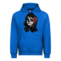 Cobalt sugar skull lady Urban Hoodie - artisFamous