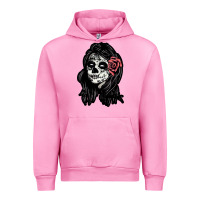 Fuchsia Pink sugar skull lady Urban Hoodie - artisFamous