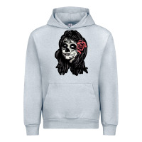 Heather Grey sugar skull lady Urban Hoodie - artisFamous
