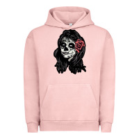 Pigment Salmon sugar skull lady Urban Hoodie - artisFamous
