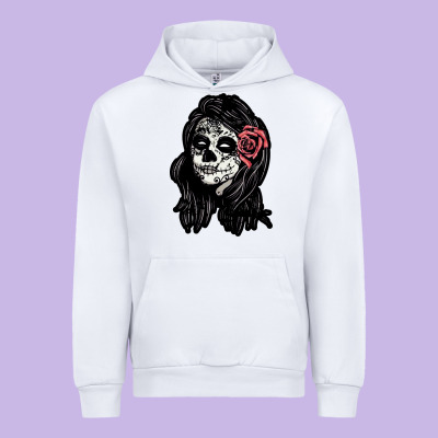 Sugar Skull Lady Urban Hoodie Designed By Artisfamous