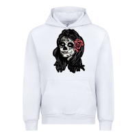 White sugar skull lady Urban Hoodie - artisFamous