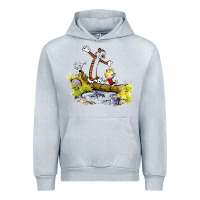 Heather Grey calvin and hobbes bill watterson Urban Hoodie - artisFamous