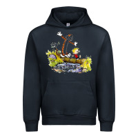 Navy calvin and hobbes bill watterson Urban Hoodie - artisFamous