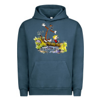 Pigment Midnight Navy calvin and hobbes bill watterson Urban Hoodie - artisFamous