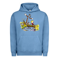 Pigment Pebble Blue calvin and hobbes bill watterson Urban Hoodie - artisFamous
