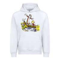 White calvin and hobbes bill watterson Urban Hoodie - artisFamous