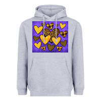 Heather Grey team spirit color purple and gold Heavyweight Hoodie - JahusDesignShop