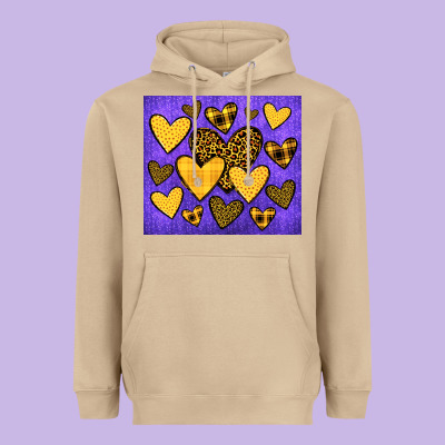 Team Spirit Color Purple And Gold Heavyweight Hoodie Designed By Jahusdesignshop