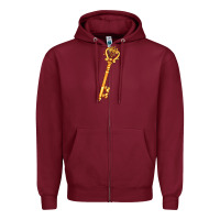 Burgundy love key Zipper Hoodie - AdoDesignShop