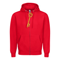 Red love key Zipper Hoodie - AdoDesignShop