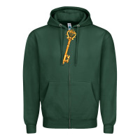 Sports Green love key Zipper Hoodie - AdoDesignShop