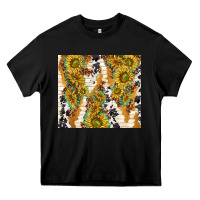 Black sunflowers with patterns Heavy Core Tee - TumblerDesignByShophia