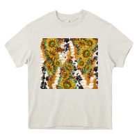 Cream sunflowers with patterns Heavy Core Tee - TumblerDesignByShophia