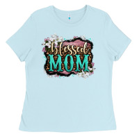 Baby Blue blessed mom Ladies Tee - OliviaCreatesArt