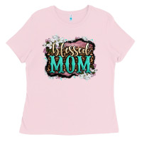 Bubblegum Pink blessed mom Ladies Tee - OliviaCreatesArt